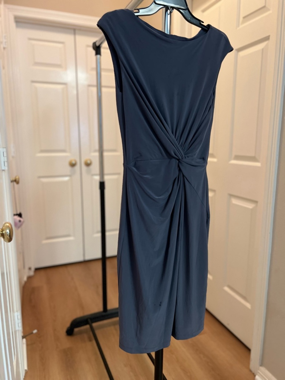 Ralph Lauren Slate-Blue Twist-Front Midi Dress (Graduation) - Picture 2 of 6